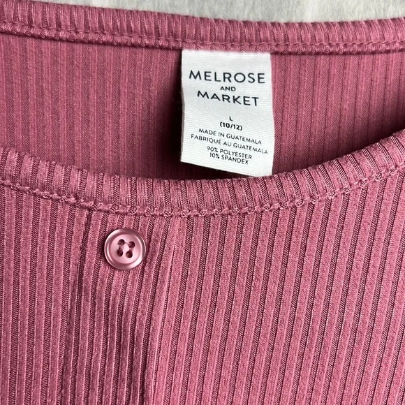 Melrose And Market Kids' Cropped Button Long Sleeve Top Size L(10/12) - Picture 3 of 4